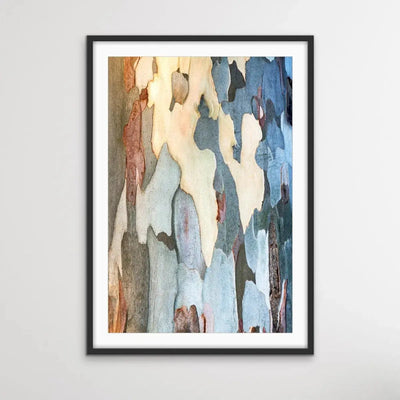 Bark In Blue Tones - Natural Eucalyptus Inspired Bark Photographic Print on Paper Or Canvas - I Heart Wall Art