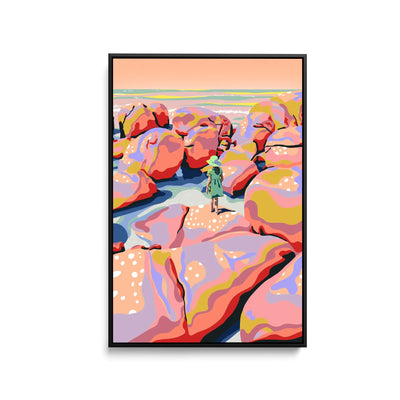 Barrel Beach By Unratio - Stretched Canvas Print or Framed Fine Art Print - Artwork I Heart Wall Art Australia 