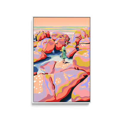 Barrel Beach By Unratio - Stretched Canvas Print or Framed Fine Art Print - Artwork I Heart Wall Art Australia 