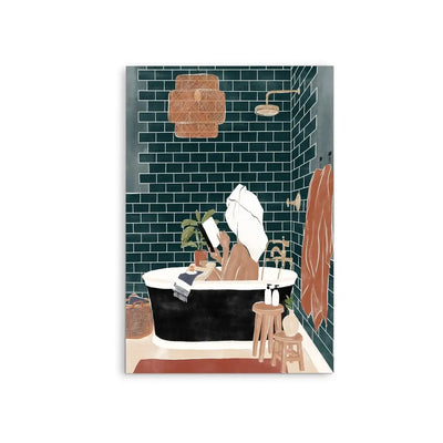Bathroom Babe by Ivy Green Illustrations- Stretched Canvas Print or Framed Fine Art Print - Artwork - I Heart Wall Art - Poster Print, Canvas Print or Framed Art Print
