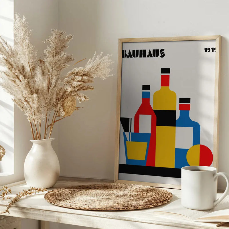 Bauhaus Wine Print - Stretched Canvas, Poster or Fine Art Print I Heart Wall Art