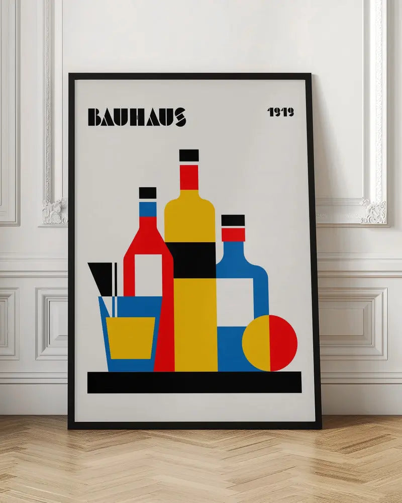 Bauhaus Wine Print - Stretched Canvas, Poster or Fine Art Print I Heart Wall Art