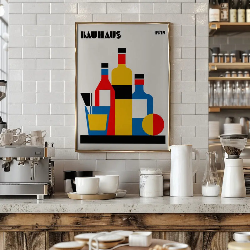 Bauhaus Wine Print - Stretched Canvas, Poster or Fine Art Print I Heart Wall Art