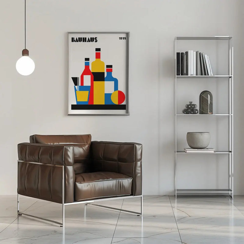 Bauhaus Wine Print - Stretched Canvas, Poster or Fine Art Print I Heart Wall Art