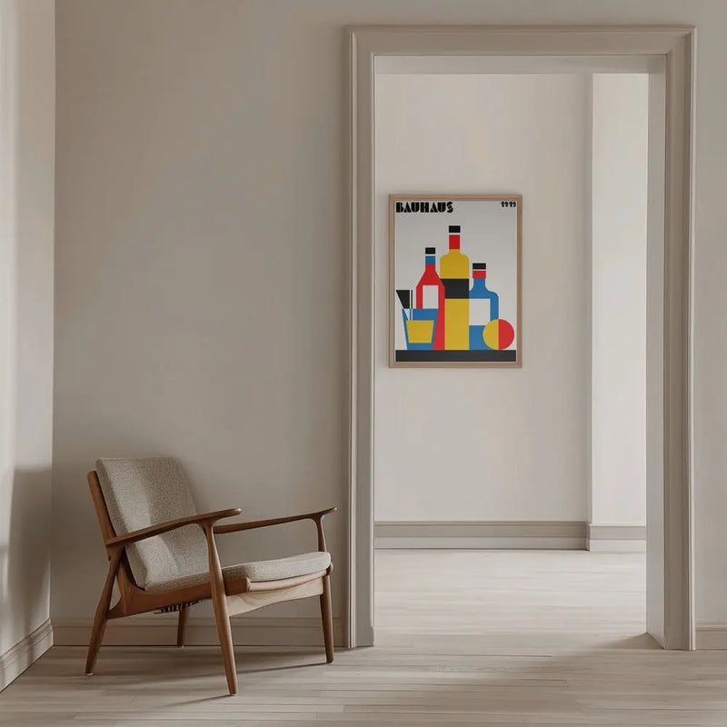 Bauhaus Wine Print - Stretched Canvas, Poster or Fine Art Print I Heart Wall Art
