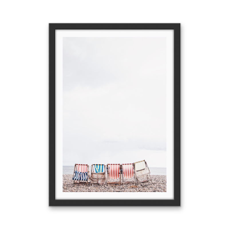 Beach Umbrellas - Coastal Photographic Art / Stretched Canvas Print