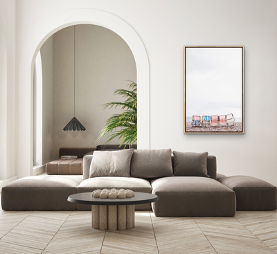 Beach Umbrellas - Coastal Photographic Art / Stretched Canvas Print