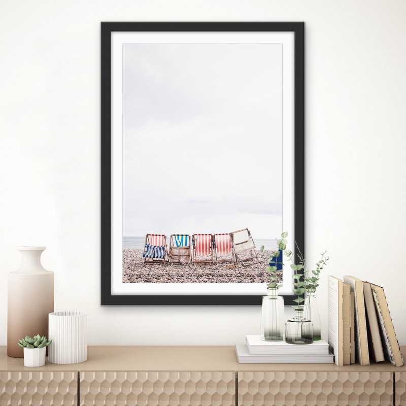 Beach Umbrellas - Coastal Photographic Art / Stretched Canvas Print