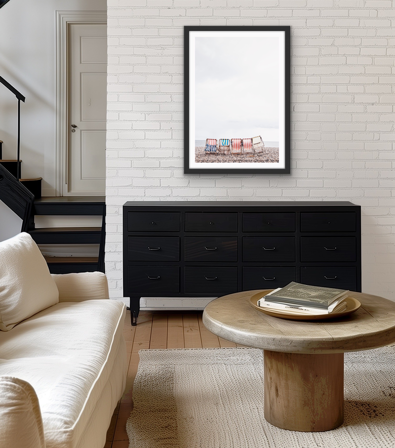 Beach Umbrellas - Coastal Photographic Art / Stretched Canvas Print