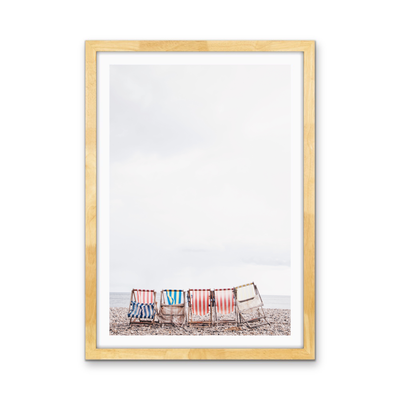 Beach Umbrellas - Coastal Photographic Art / Stretched Canvas Print