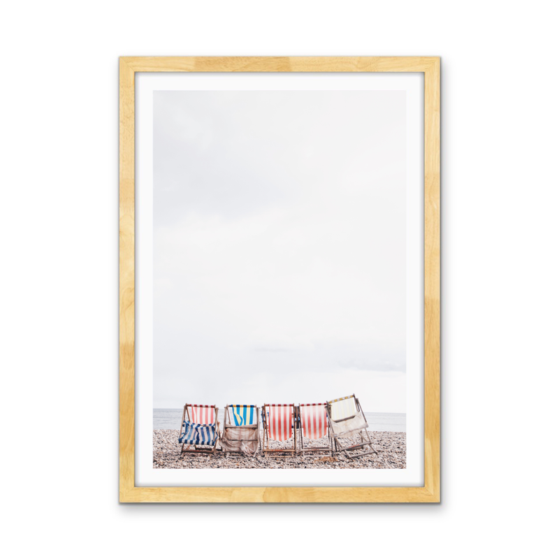 Beach Umbrellas - Coastal Photographic Art / Stretched Canvas Print