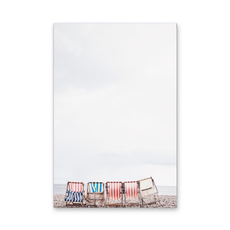 Beach Umbrellas - Coastal Photographic Art / Stretched Canvas Print
