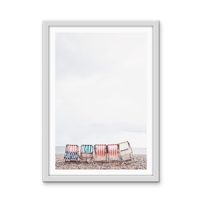 Beach Umbrellas - Coastal Photographic Art / Stretched Canvas Print