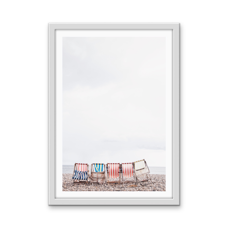 Beach Umbrellas - Coastal Photographic Art / Stretched Canvas Print