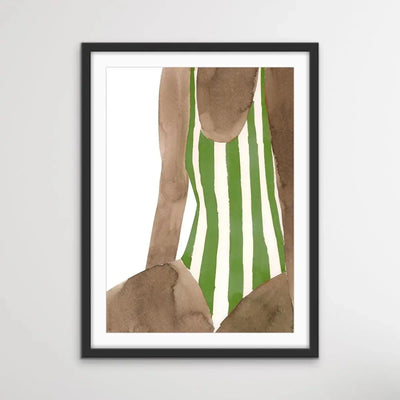 Becca Print 4 in Green - Watercolour Illustration Set - I Heart Wall Art - Poster Print, Canvas Print or Framed Art Print