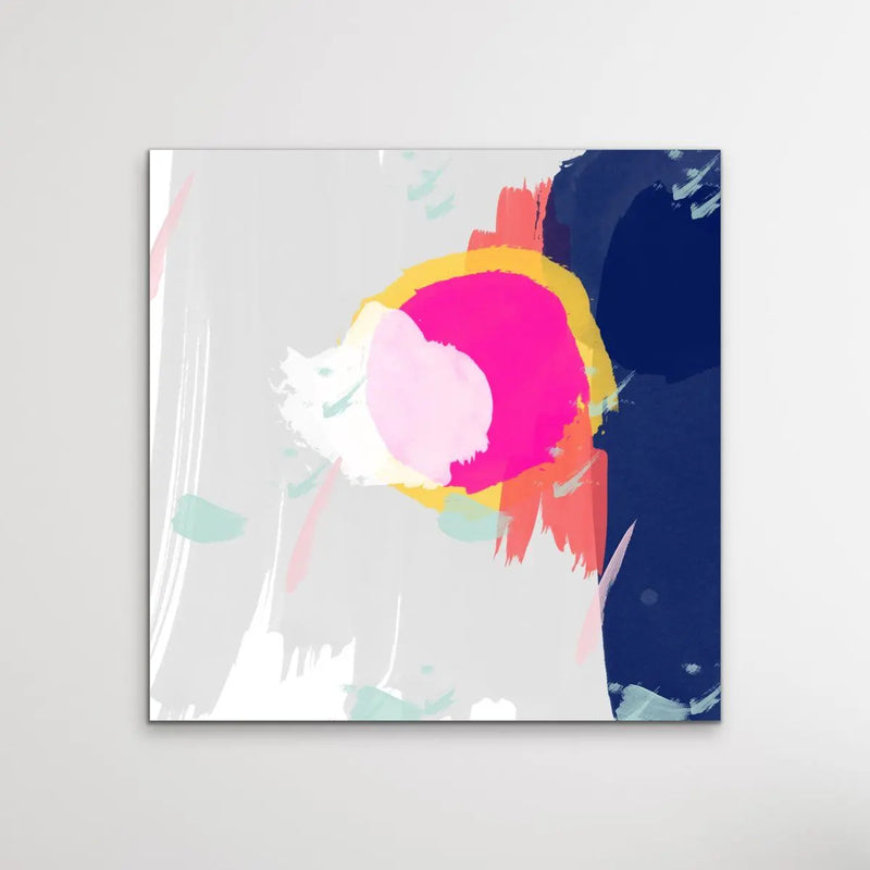 Beyond - Pink and Blue Abstract Stretched Canvas Print - I Heart Wall Art - Poster Print, Canvas Print or Framed Art Print