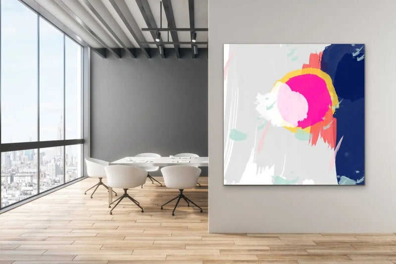 Beyond - Pink and Blue Abstract Stretched Canvas Print - I Heart Wall Art - Poster Print, Canvas Print or Framed Art Print