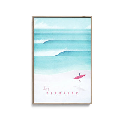 Biarritz by Henry Rivers - Stretched Canvas Print or Framed Fine Art Print - Artwork- Vintage Inspired Travel Poster I Heart Wall Art Australia 