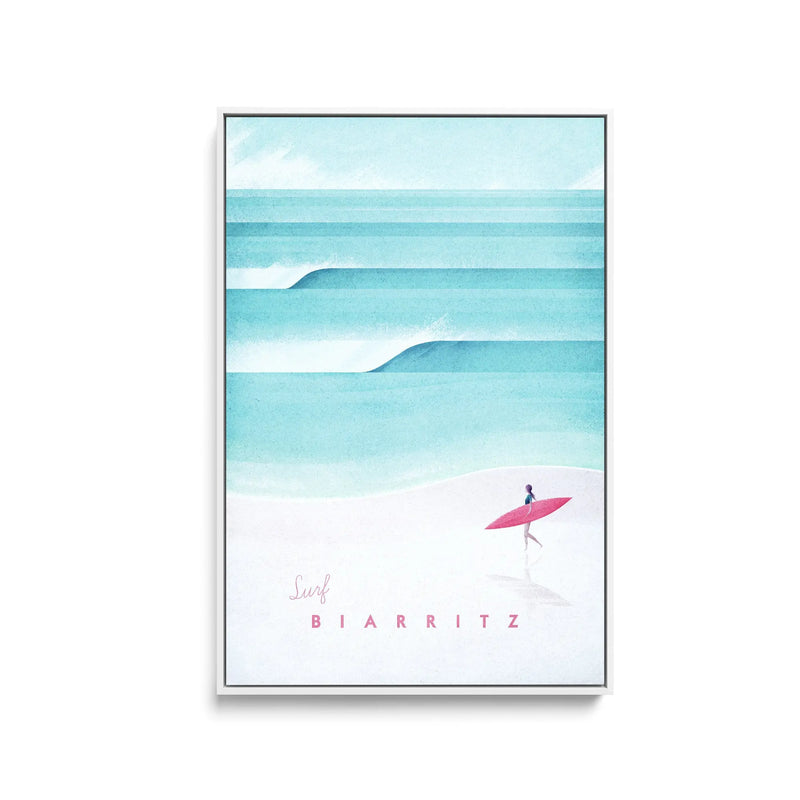Biarritz by Henry Rivers - Stretched Canvas Print or Framed Fine Art Print - Artwork- Vintage Inspired Travel Poster I Heart Wall Art Australia 