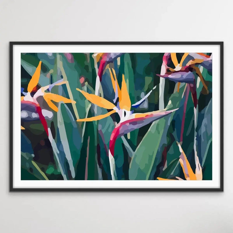 Bird Of Paradise (Strelitzia) - Colourful Floral Canvas or Art Print - I Heart Wall Art - Poster Print, Canvas Print or Framed Art Print