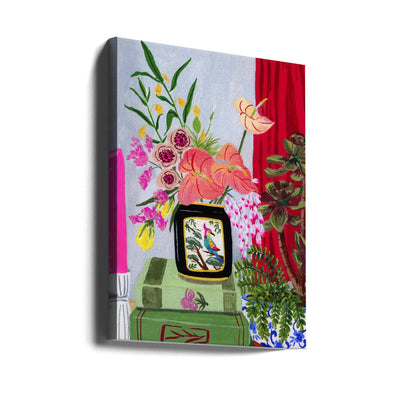 Bird Vase - Stretched Canvas, Poster or Fine Art Print I Heart Wall Art