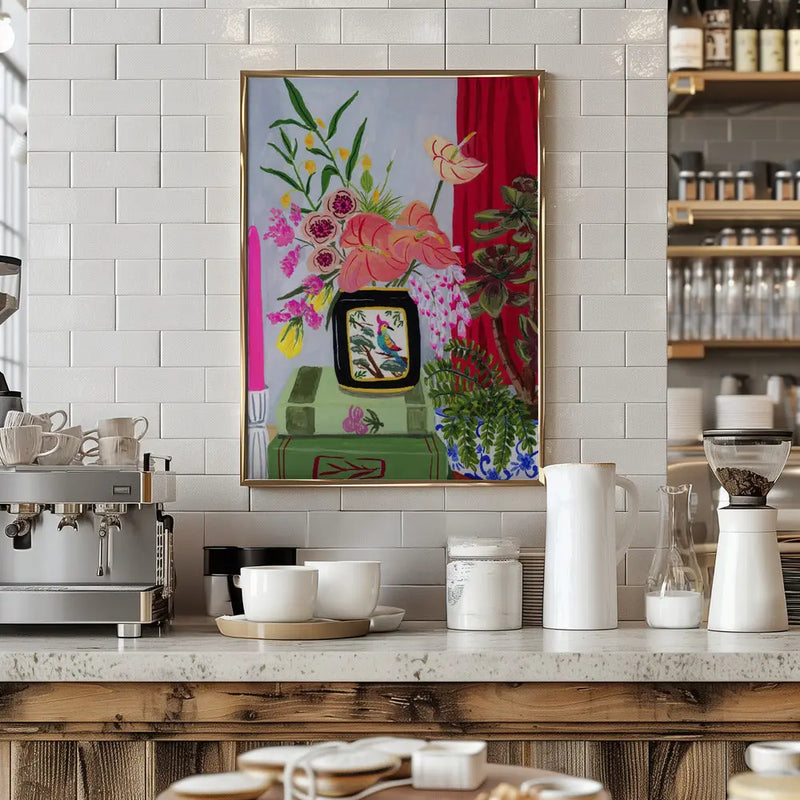 Bird Vase - Stretched Canvas, Poster or Fine Art Print I Heart Wall Art