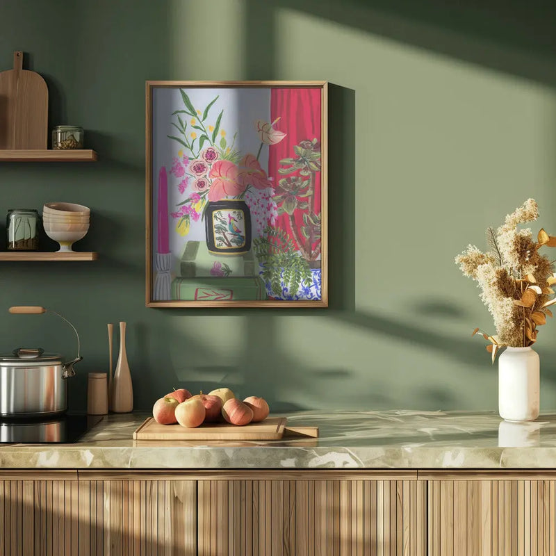 Bird Vase - Stretched Canvas, Poster or Fine Art Print I Heart Wall Art