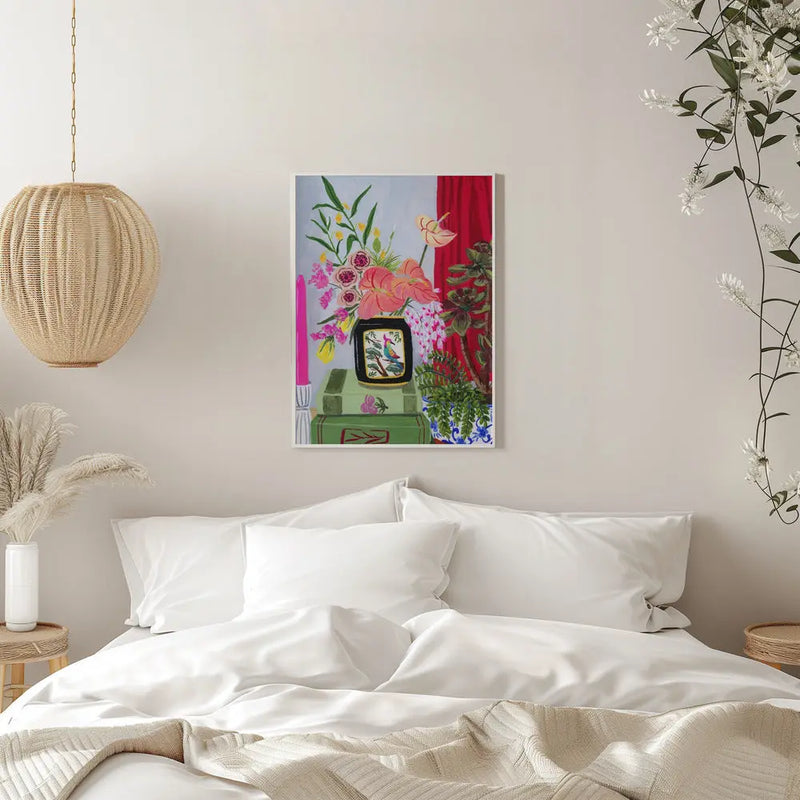 Bird Vase - Stretched Canvas, Poster or Fine Art Print I Heart Wall Art