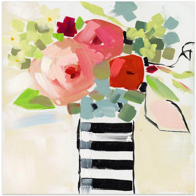 Black and White Vase - Square Stretched Canvas, Poster or Fine Art Print I Heart Wall Art