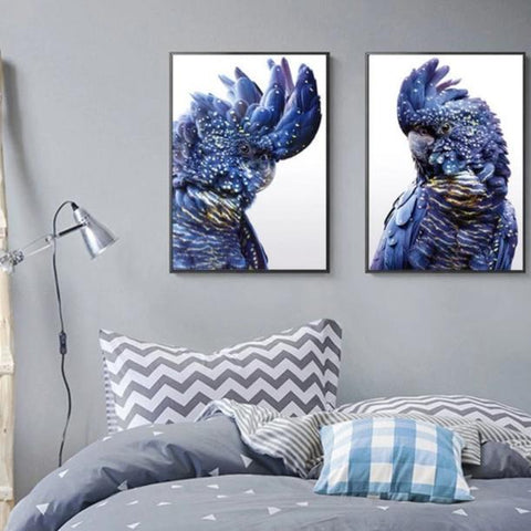 Black Cockatoo Pair Wall Art Canvas print