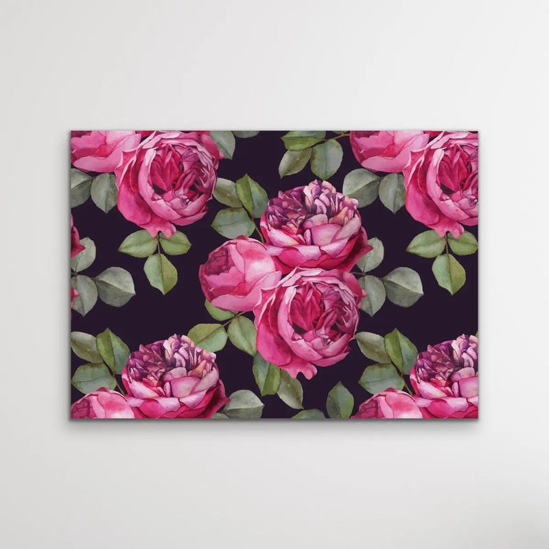 Bloom - Green and Pink Rose Stretched Canvas Print - I Heart Wall Art - Poster Print, Canvas Print or Framed Art Print