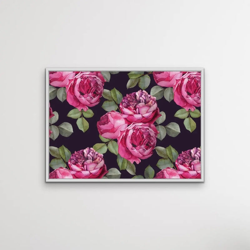 Bloom - Green and Pink Rose Stretched Canvas Print - I Heart Wall Art - Poster Print, Canvas Print or Framed Art Print