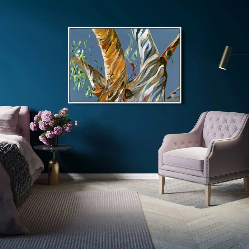 Blue Gum Tree by Lucy Hawkins - Stretched Canvas Print or Framed Fine Art Print - Artwork - I Heart Wall Art - Poster Print, Canvas Print or Framed Art Print