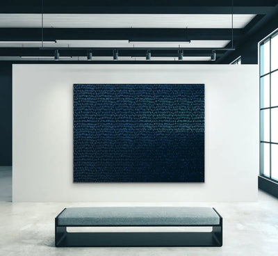 Blue Lines - Dark Blue Abstract Artwork Print - I Heart Wall Art - Poster Print, Canvas Print or Framed Art Print