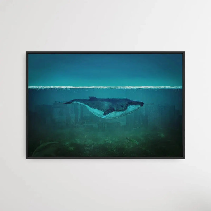 Blue Whale - Whale in the City Art Print - I Heart Wall Art - Poster Print, Canvas Print or Framed Art Print