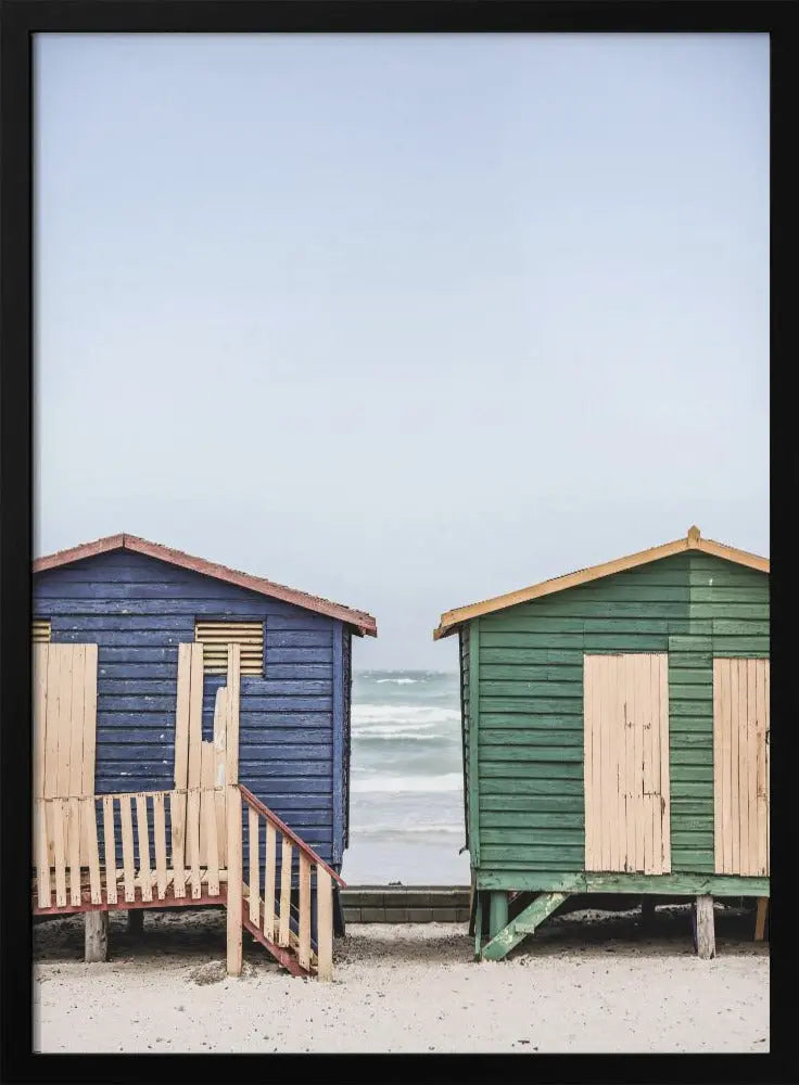 Blue & Green Hut - Stretched Canvas, Poster or Fine Art Print I Heart Wall Art