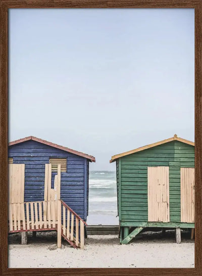 Blue & Green Hut - Stretched Canvas, Poster or Fine Art Print I Heart Wall Art