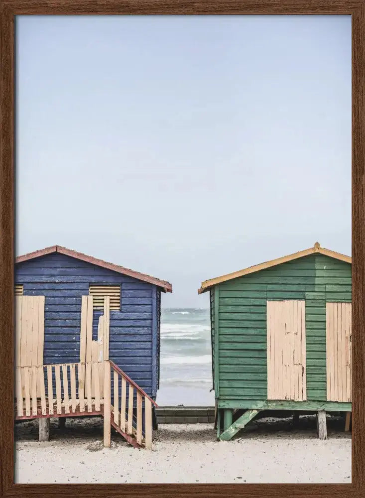 Blue & Green Hut - Stretched Canvas, Poster or Fine Art Print I Heart Wall Art