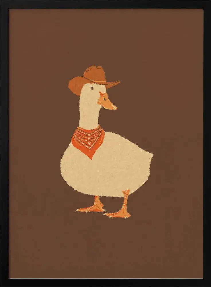 Bo the Cowboy Duck - Stretched Canvas, Poster or Fine Art Print I Heart Wall Art