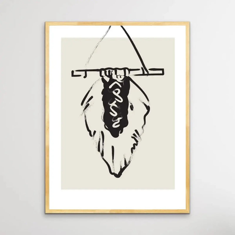 Boho Hanger - Minimalist Black and White Line Classic Art Print - I Heart Wall Art - Poster Print, Canvas Print or Framed Art Print