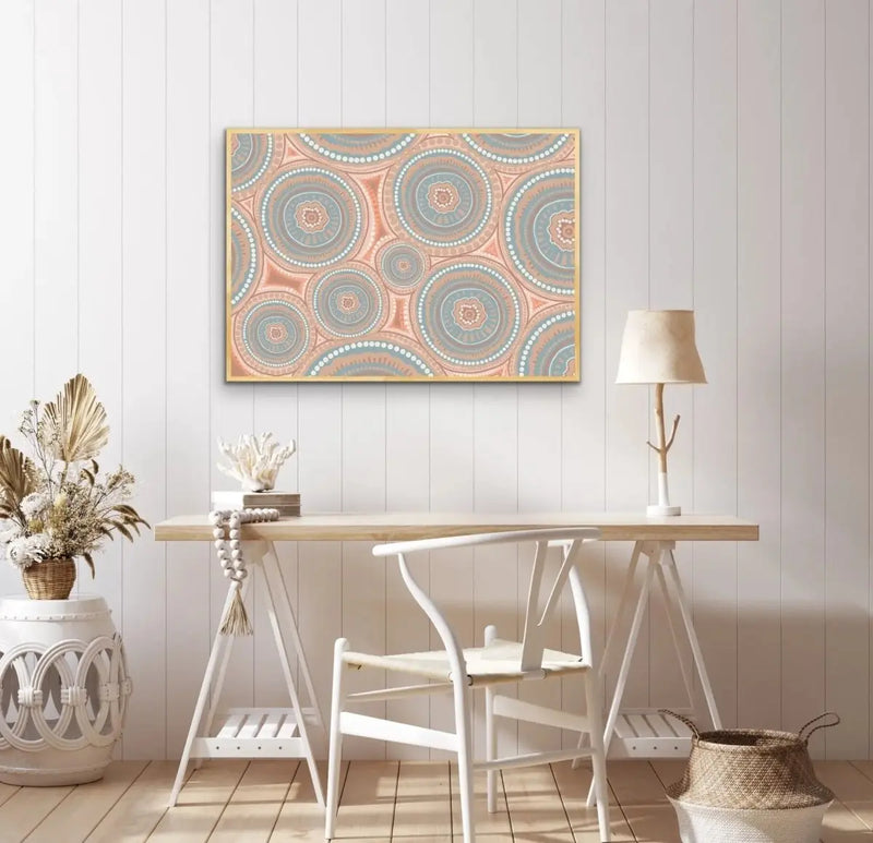 Bora Rings - Original-Aboriginal Art Print By Leah Cummins - I Heart Wall Art - Poster Print, Canvas Print or Framed Art Print