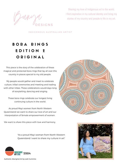 Bora Rings - Original-Aboriginal Art Print By Leah Cummins - I Heart Wall Art - Poster Print, Canvas Print or Framed Art Print