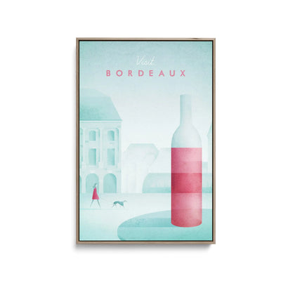 Bordeaux by Henry Rivers - Stretched Canvas Print or Framed Fine Art Print - Artwork- Vintage Inspired Travel Poster I Heart Wall Art Australia 