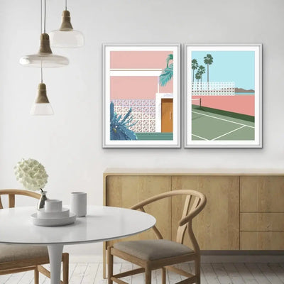 Breezeblocks - Two Piece Mid Century Modern Print Set Diptych - I Heart Wall Art