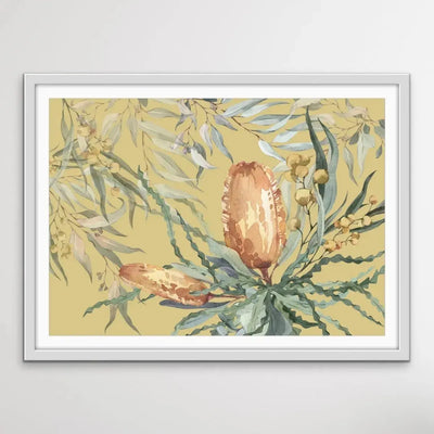 Bush Banksia - Australian Native Flower Original Artwork Canvas or Art Print - I Heart Wall Art - Poster Print, Canvas Print or Framed Art Print