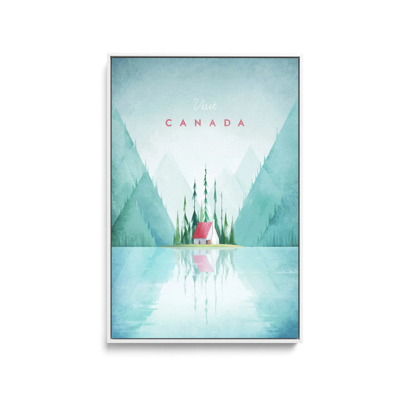 Canada by Henry Rivers - Stretched Canvas Print or Framed Fine Art Print - Artwork- Vintage Inspired Travel Poster I Heart Wall Art Australia 