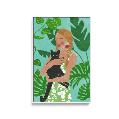 Cat Lover by Raissa Oltmanns - Stretched Canvas Print or Framed Fine Art Print - Artwork I Heart Wall Art Australia 