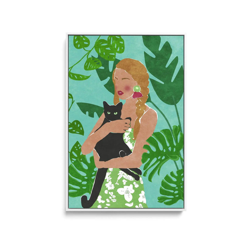 Cat Lover by Raissa Oltmanns - Stretched Canvas Print or Framed Fine Art Print - Artwork I Heart Wall Art Australia 