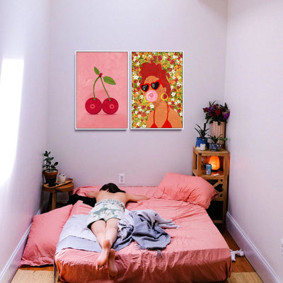 Cerry Boobs and Strawbeery Lady by Raissa Oltmanns- Two Piece Stretched Canvas or Art Print Set Diptych I Heart Wall Art Australia 