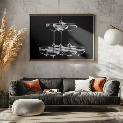 Champagne tower_10 - Stretched Canvas, Poster or Fine Art Print I Heart Wall Art